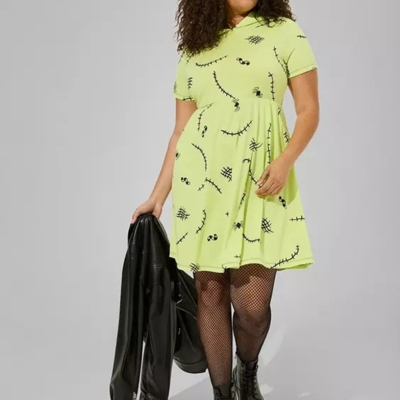 torrid Dresses & Skirts - Torrid Disney The Nightmare Before Christmas Oogie Boogie Mini Hooded Dress NWT